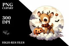 Cute Baby Deer Halloween PNG Product Image 1