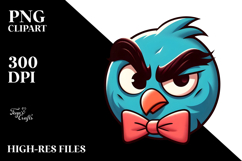 Cartoony Bird with Bow Tie PNG Product Image 2