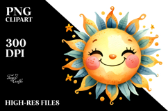 Smiling Whimsical Sun PNG Product Image 2