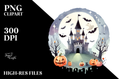 Simple Funny Castle Clipart, Halloween Theme, PNG Product Image 2
