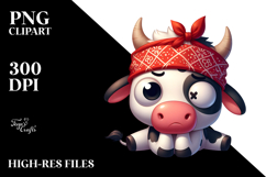 Whimsical Cow with Expressive Eyes PNG Product Image 2