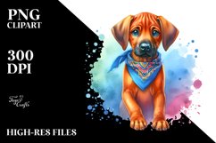 Vibrant Watercolor Rhodesian Ridgeback Clipart Product Image 1