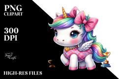 Colorful Cute Baby Unicorn on Competition Floor, High-Res Product Image 1