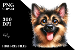 Watercolor Cute German Shepherd, High-Res PNG Product Image 2