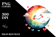 Colorful Smiling Half Moon PNG Product Image 2