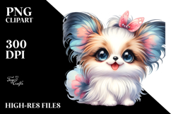 Watercolor Cute Papillon PNG Product Image 2
