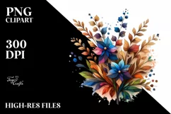 Wooden Small Stained Delphinium Clipart Product Image 1