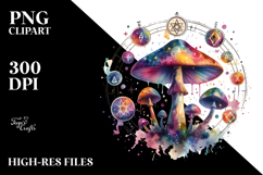 Magical Celestial Mushroom Tarot Splash, Transparent PNG Product Image 2