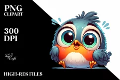 Colorful Baby Robin Smiling | Sublimation Clipart Product Image 3