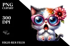 Spooky Cat with Funny Sunglasses PNG Product Image 2