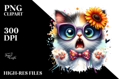 Spooky Cat with Funny Sunglasses PNG Product Image 2