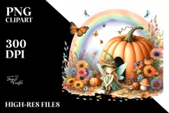 Autumn Rainbow Fairy House Clipart Product Image 3