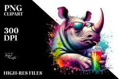Quirky Rhino Drink Clipart Product Image 1
