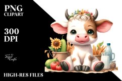 Simple Cow Harvest Clipart Product Image 3