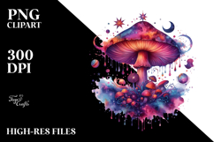 Vibrant Celestial Mushroom PNG Product Image 2