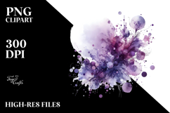 Violet Abstract with Metallic Elements, Transparent PNG Product Image 2
