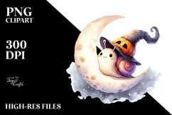 Cute Baby Snail, Halloween Theme, PNG Product Image 2