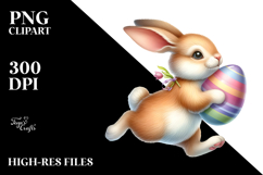 Funny Bunny with Easter Egg PNG Product Image 2