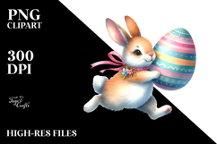 Funny Bunny with Easter Egg PNG Product Image 2