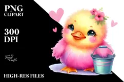 Pink-ish Baby Duck, PNG Product Image 2