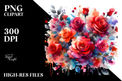 Red Roses Abstract, Transparent PNG Product Image 2