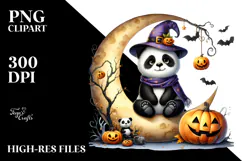 Funny Halloween Panda, Transparent PNG Product Image 2