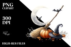 Simple Halloween Broomstick Clipart Product Image 1
