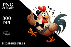 Quirky Chicken with Bow Tie, Transparent PNG Product Image 2