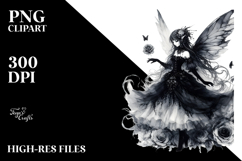 Washed Watercolor Gothic Fairy PNG Product Image 2