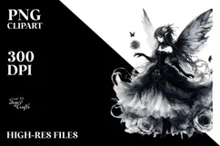 Washed Watercolor Gothic Fairy PNG Product Image 2