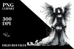 Washed Watercolor Gothic Fairy PNG Product Image 2