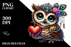 Adorned Baby Owl, Transparent PNG Product Image 2