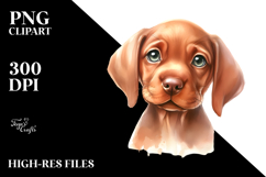 Cute Baby Vizsla with Big Eyes, PNG Product Image 2