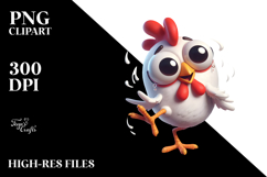Happy Chicken Drinking Cocktail PNG Product Image 2