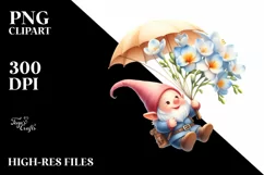 Floating Gnome Freesia Parachute | Sublimation | Clipart Product Image 3