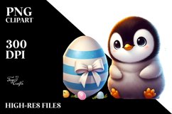 Baby Penguin with Easter Egg PNG Product Image 2