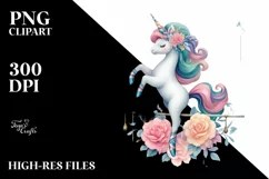 Colorful Baby Unicorn at Ballet Barre, Transparent PNG Product Image 3