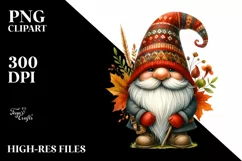 Detailed Autumn Gnome, Transparent PNG Product Image 3