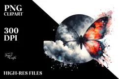 Grungy Butterfly PNG Product Image 2