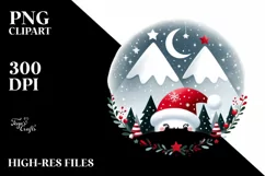 Cute Christmas Snowy Mountains Digital Painting Product Image 2