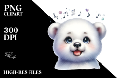 cute Baby Polar Bear Singer PNG Product Image 2