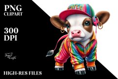 Colorful Baby Cow in Dancer&#039;s Outfit, Transparent PNG Product Image 1