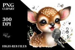 cute Baby Deer Singer PNG Product Image 2