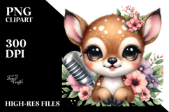 cute Baby Deer Singer PNG Product Image 2