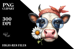 Cow Portrait with Bandana and Fancy es | Enthusiastic Product Image 2