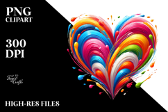 Colorful Heart with Paintbrush Style Product Image 2