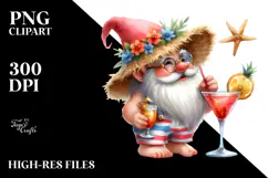 Whimsical Gnome in Beachwear, PNG Product Image 2