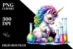 Baby Unicorn with Beaker and Test Tubes, PNG Image Product Image 3