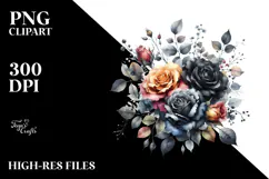 Black Roses Watercolor, High-Res PNG Product Image 2