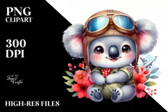 Colorful Baby Koala Aviator Suit | Sublimation | Clipart Product Image 3